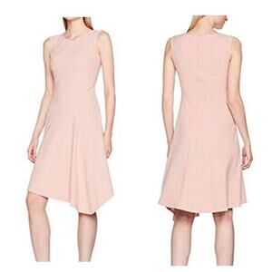 LK Bennett Dr Lenny Rose Sleeveless Asymmetric Hem Knee Length Dress Size 6